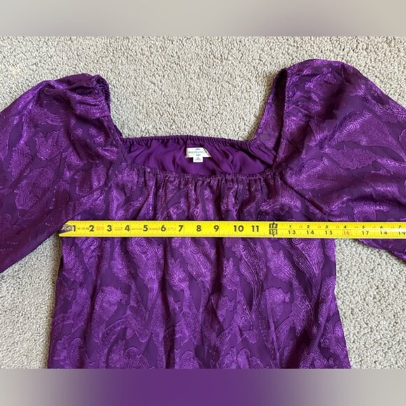 Mason & Belle long sleeve blouse purple paisley print NWOT - Picture 5 of 9